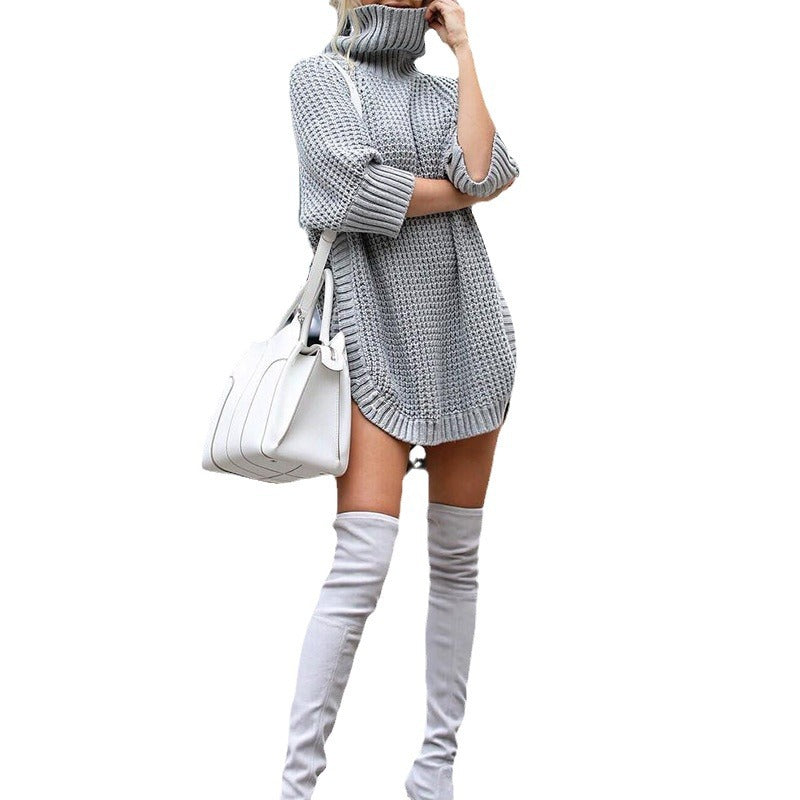 Robe pull col roulé en maille épaisse Chic und Stil