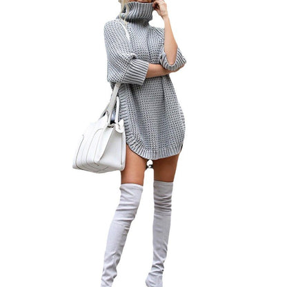 Robe pull col roulé en maille épaisse Chic und Stil