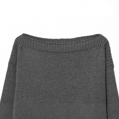 Pull en tricot décontracté pour femmes avec col large et poignets contrastés Chic und Stil