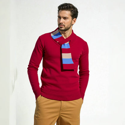 High quality men's V-neck pullover in soft knit material Chic und Stil