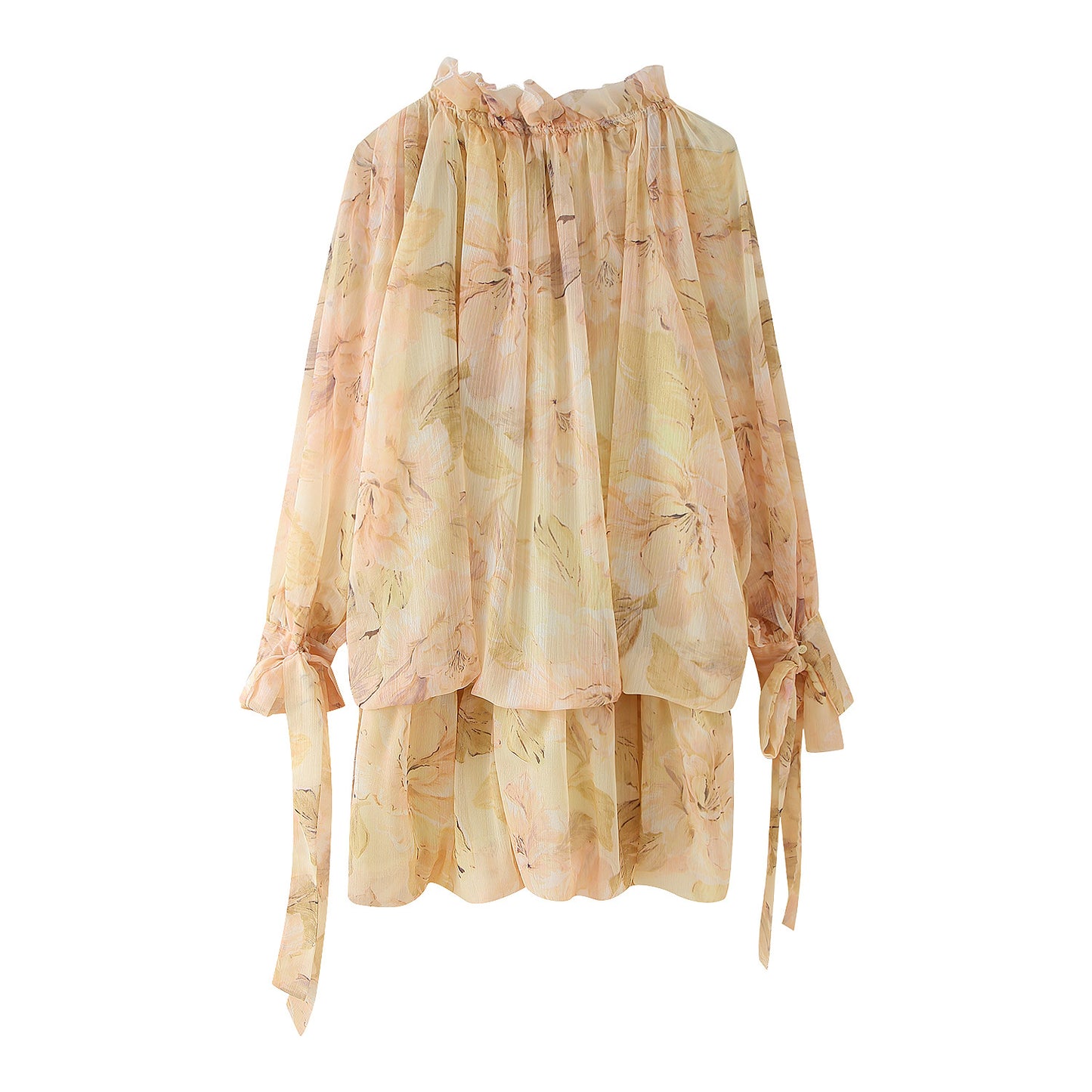 Chemisier en chiffon pour femmes avec un design floral et des manches volumineuses Chic und Stil