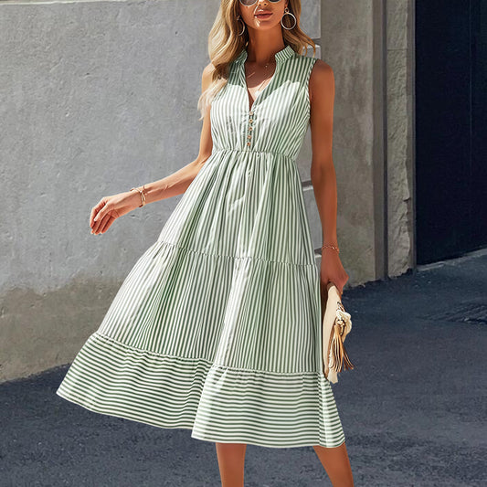 Robe-chemise femme à manches longues avec patte de boutonnage et design rayé Chic und Stil