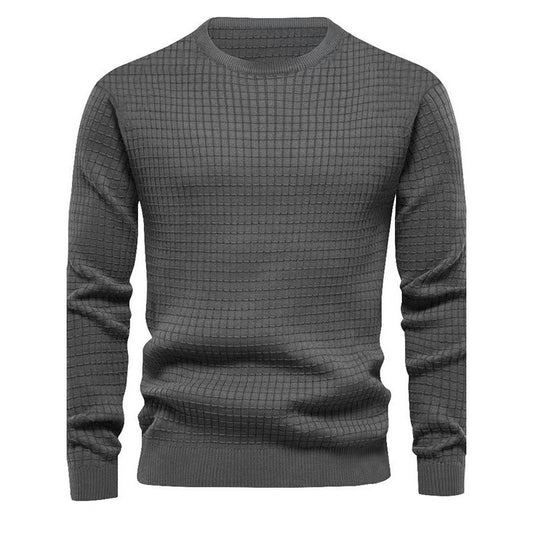 Pull élégant structuré pour hommes avec col rond et manches longues Chic und Stil