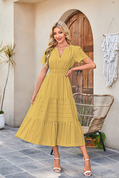 Robe maxi pour dames en tissu léger rayé Chic und Stil
