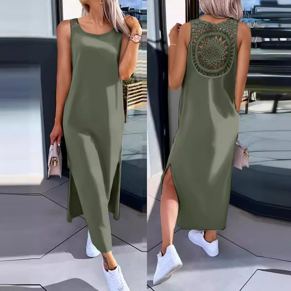 Robe maxi élégante à dos en dentelle Chic und Stil