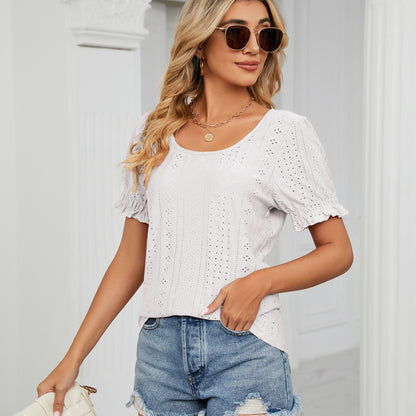 Women's shirt with hole pattern and relaxed fit Chic und Stil