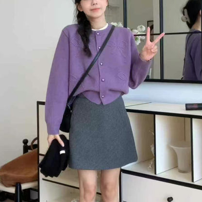 Dames confortable gilet en tricot à manches courtes et détails de boutons de haute qualité Chic und Stil