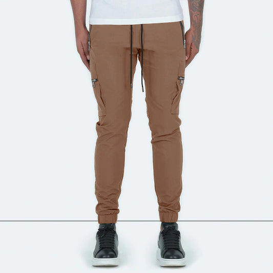 Pantalon cargo pour hommes avec poches zippées latérales Chic und Stil
