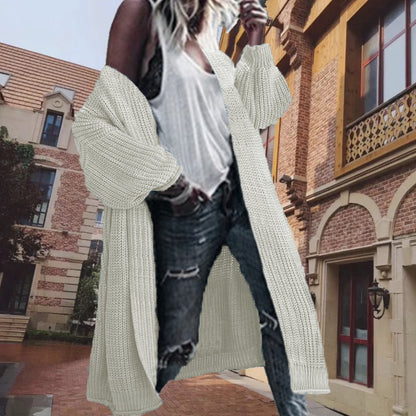 Dames gilet en tricot épais avec des manches larges et une devant ouvert Chic und Stil