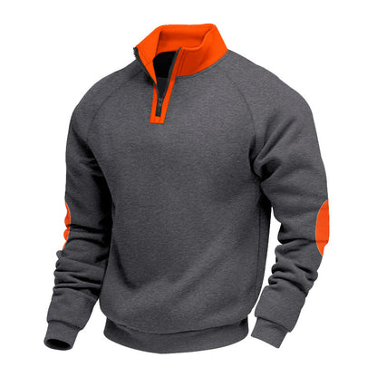 Sweatshirt pour hommes avec col montant et fermeture éclair Chic und Stil