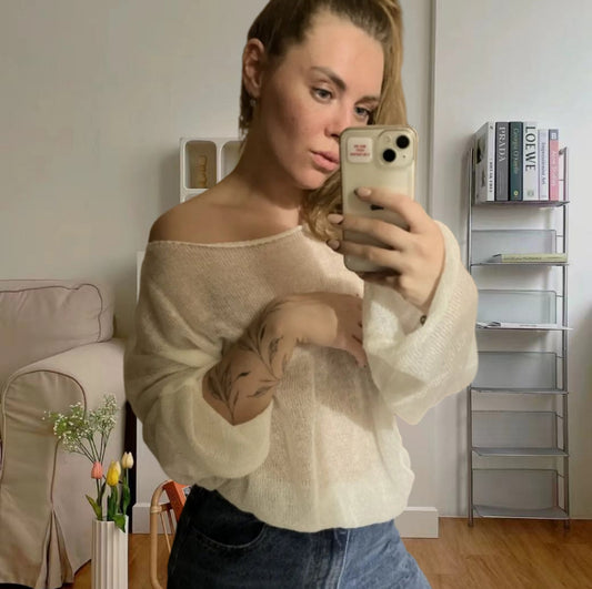 Dames pull en fine maille élégant avec coupe décontractée et col rond Chic und Stil