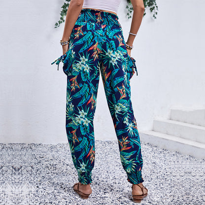 Women Tropical Cargo Pants Chic and Style