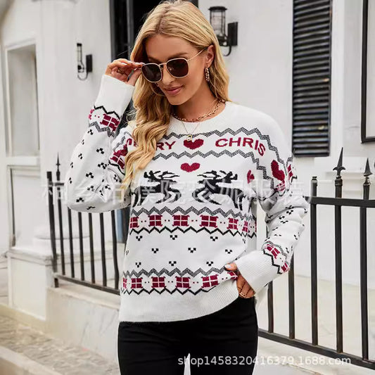 Pulls de Noël pour femmes avec un motif de renne festif et un design tricot moderne Chic und Stil