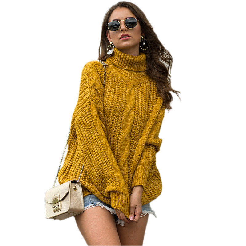 Pull en grosse maille pour femmes avec col montant et design de torsades texturé Chic und Stil