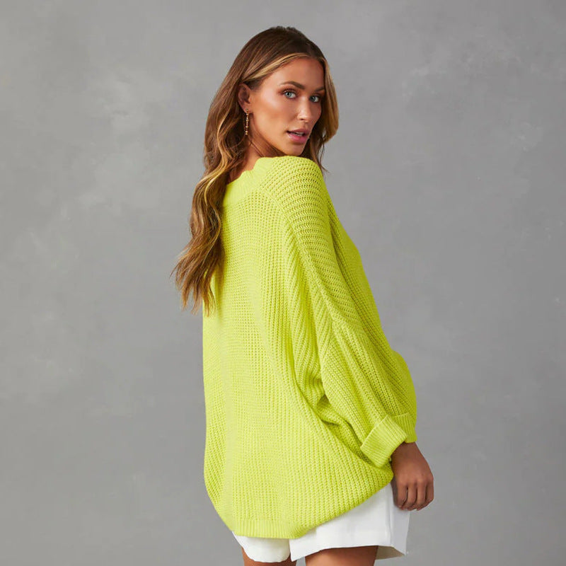 Pull en tricot surdimensionné pour femmes avec poches Chic und Stil
