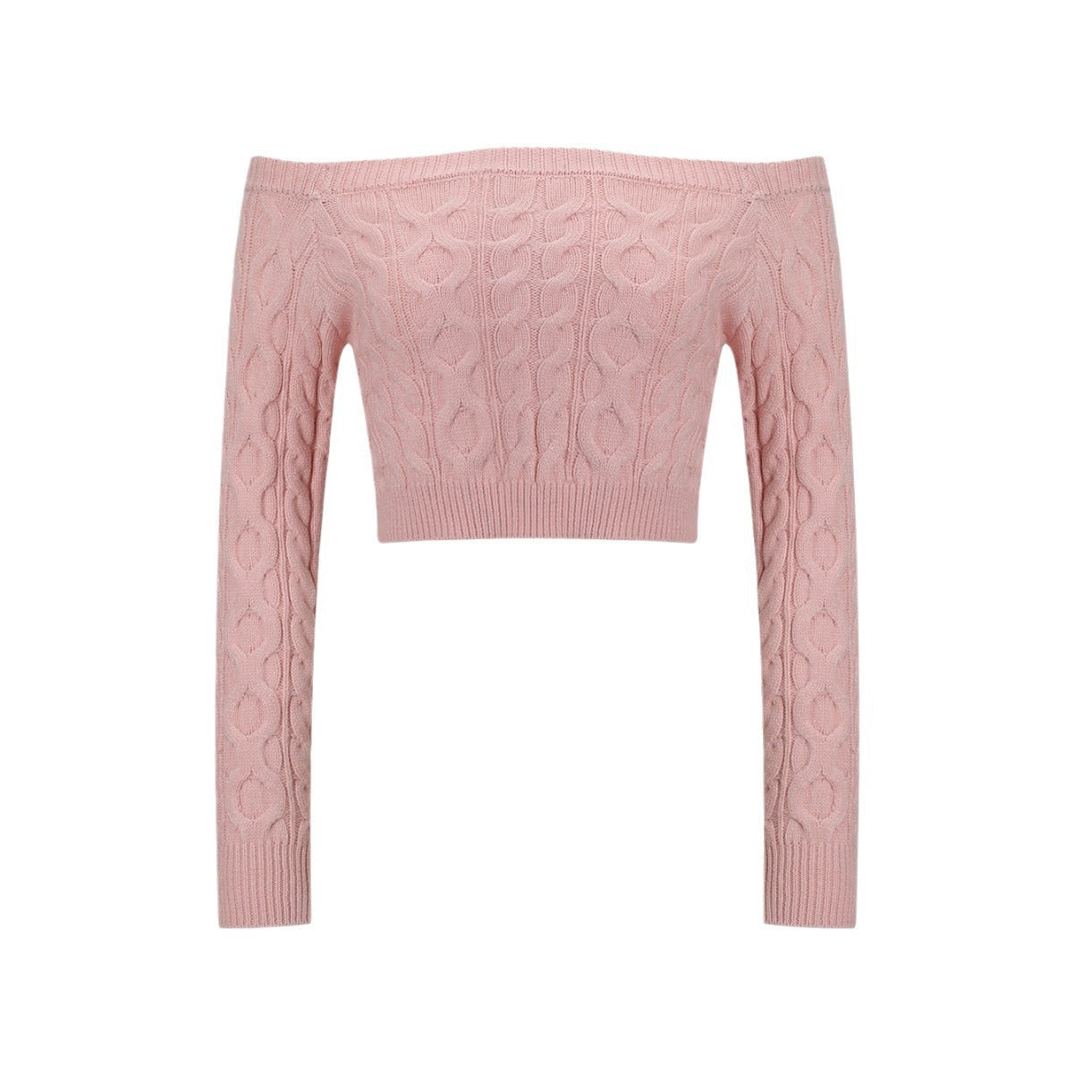 Pull en tricot pour femmes avec épaules dénudées et motif en relief attrayant Chic und Stil