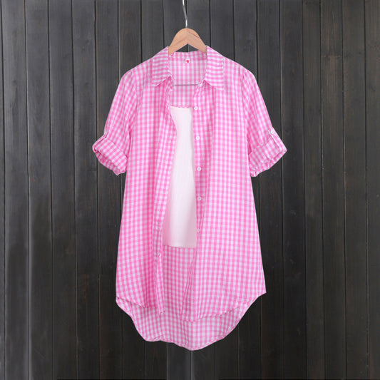 Robe chemise à carreaux de loisirs pour femmes Chic und Stil
