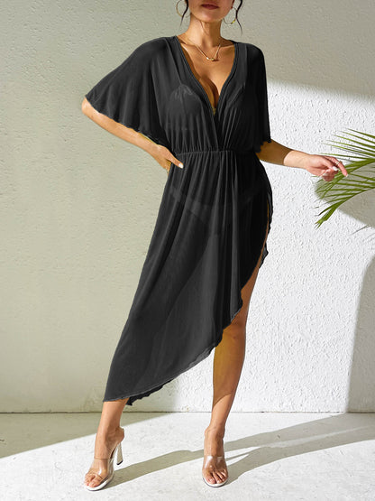Femmes Robe de plage drapée à fente haute Chic und Stil