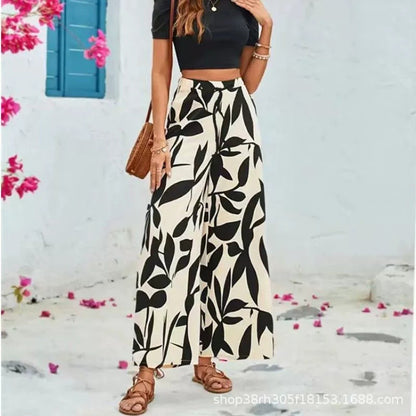 Wide palazzo pants for ladies with floral pattern Chic and Style