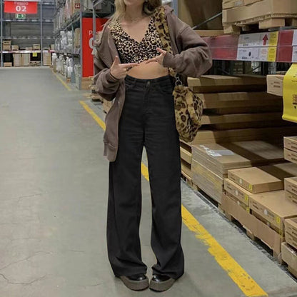 Wide corduroy pants for women with high waist and decorative side pockets Chic and Style