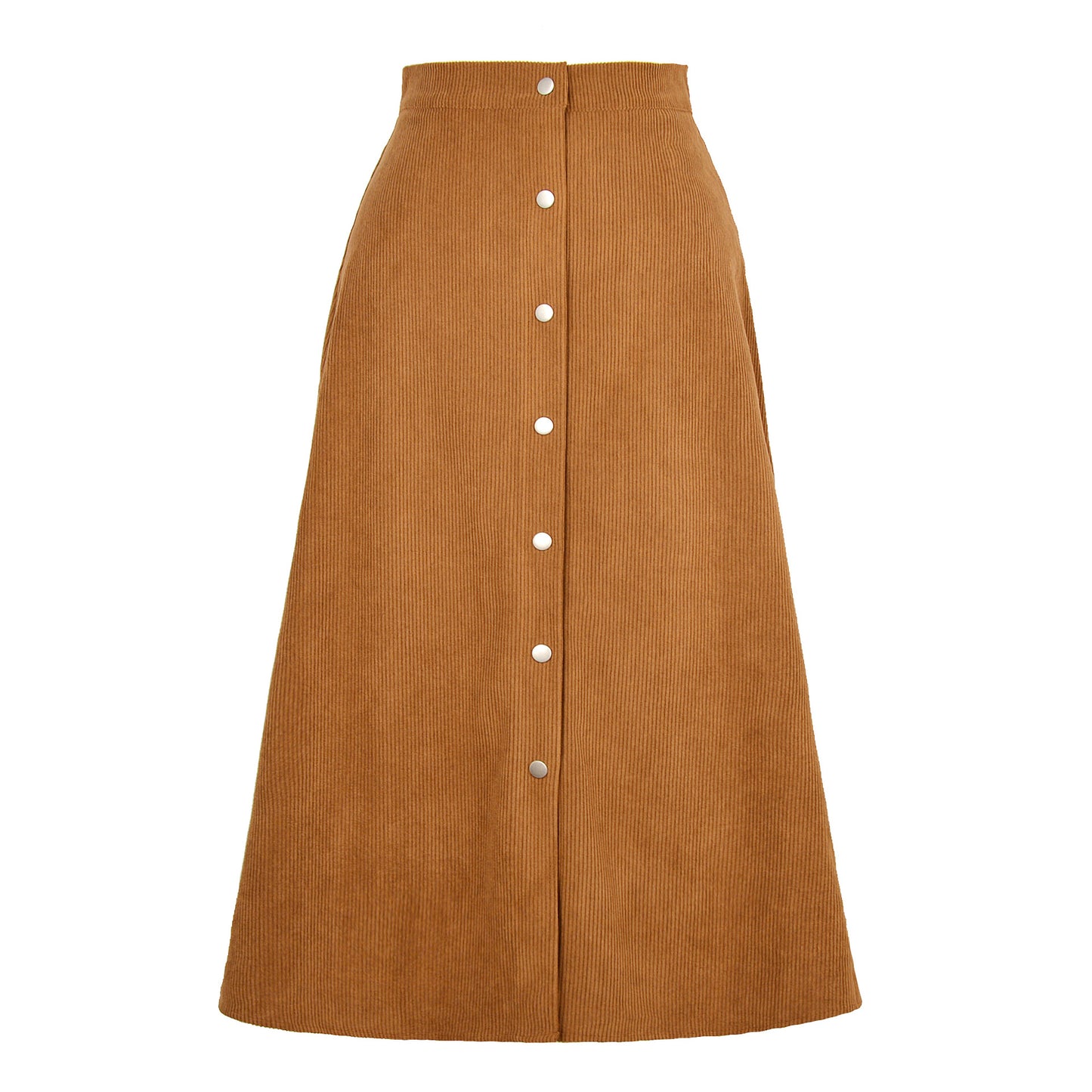 Long corduroy skirt for women with button placket Chic and Style