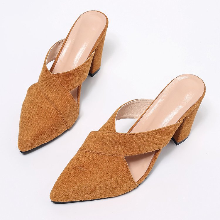 Mules pour femmes avec bande croisée élégante et talon bloc confortable Chic und Stil