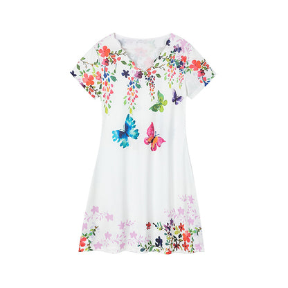 Robe courte à manches courtes imprimé floral Chic und Stil