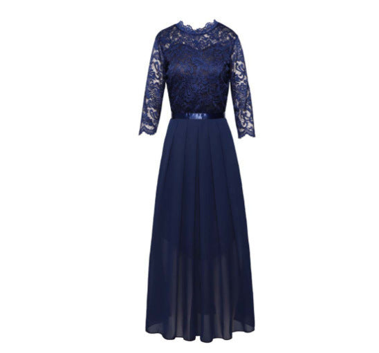 Robe de soirée élégante pour dames avec haut en dentelle et jupe fluide Chic und Stil