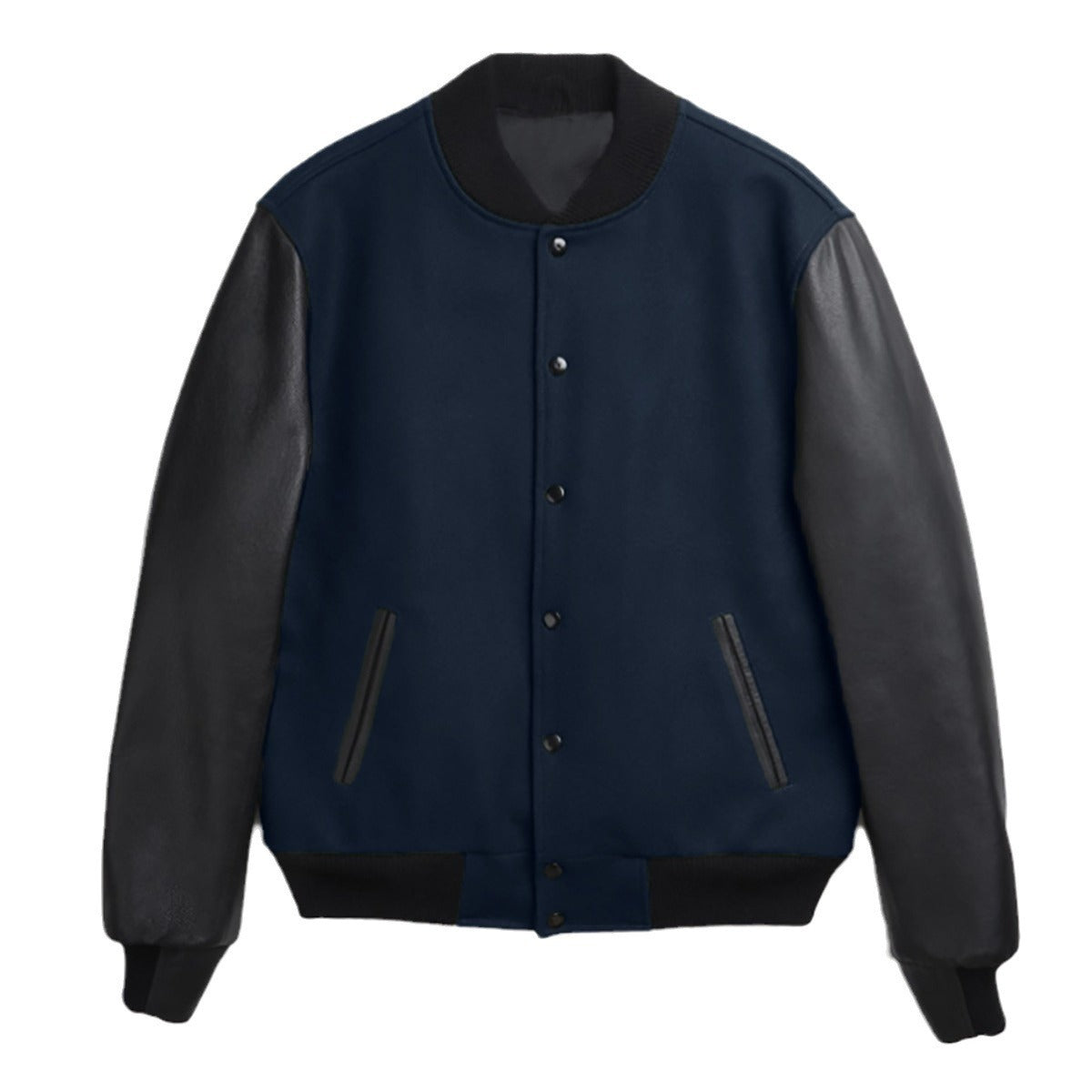 Trendy baseball jacket for women with leather sleeves and practical side pockets Chic and Style