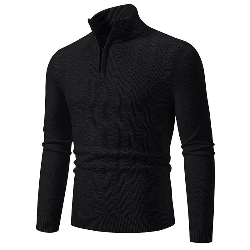Pull en tricot élégant pour homme avec fermeture éclair haute Chic und Stil