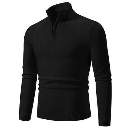 Pull en tricot élégant pour homme avec fermeture éclair haute Chic und Stil