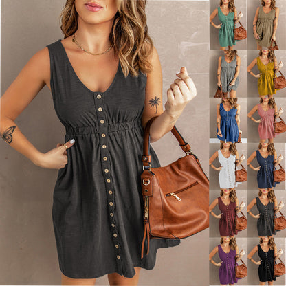 Robe d'été pour femmes avec patte de boutonnage Chic und Stil