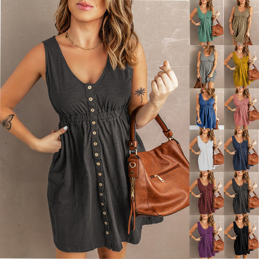 Robe d'été pour femmes avec patte de boutonnage Chic und Stil