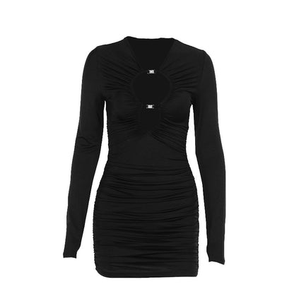 Robe Bodycon Drapé Raffung pour Femmes Chic und Stil