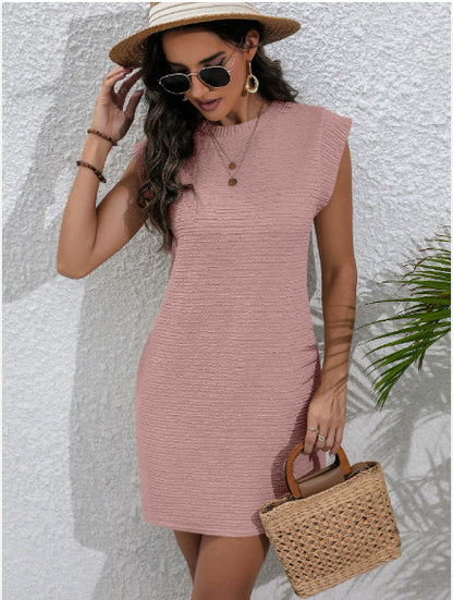 Robe à manches courtes pour femmes avec design texturé Chic und Stil