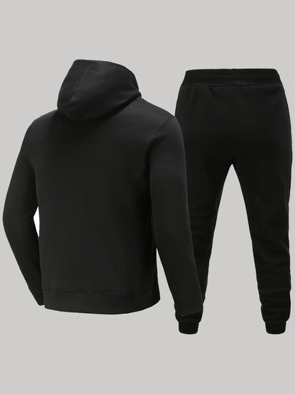 Men's hoodie and jogger pants set with striking heart pattern Chic and Style
