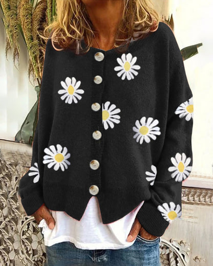Pull en coton coloré pour femmes avec motif floral Chic und Stil