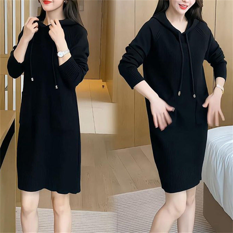 Robe en tricot pour femmes avec capuche et poches pratiques Chic und Stil