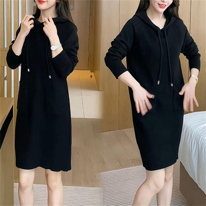 Robe en tricot pour femmes avec capuche et poches pratiques Chic und Stil