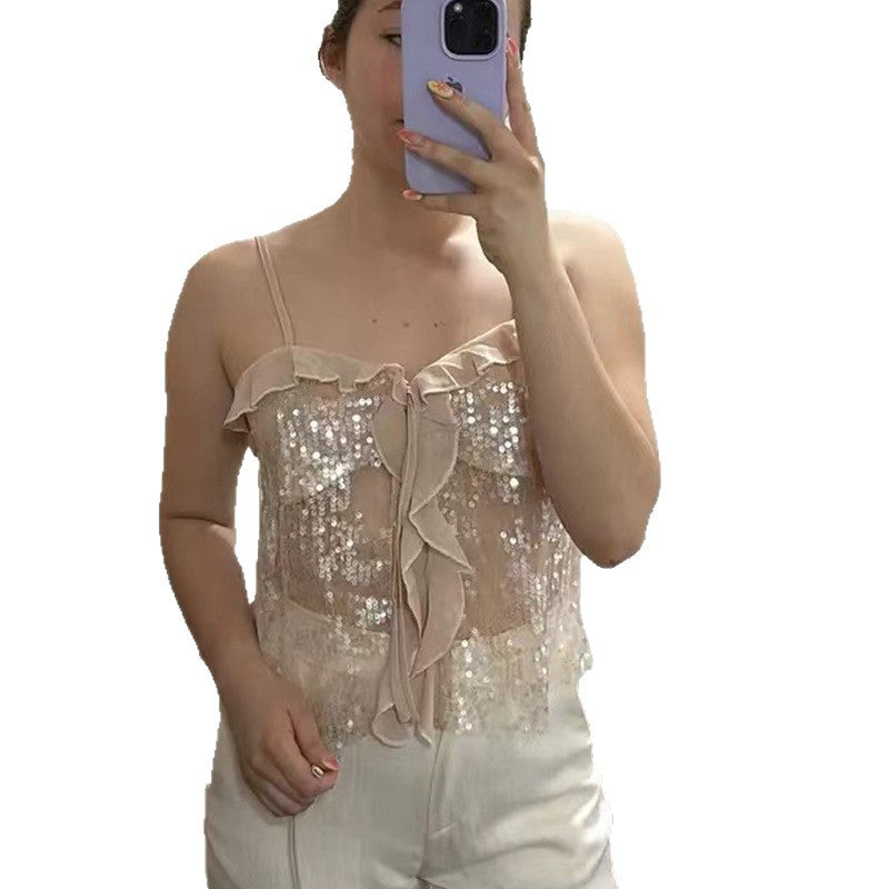 Chemisier fonctionnel pour femmes avec sequins et volants Chic und Stil