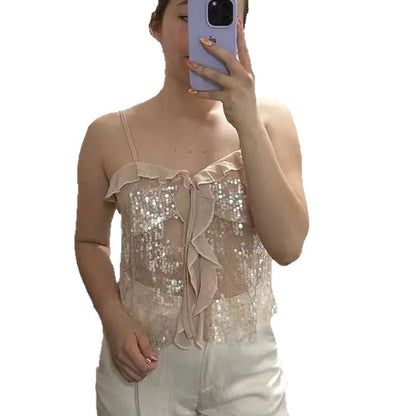 Chemisier fonctionnel pour femmes avec sequins et volants Chic und Stil