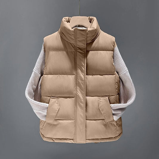 Dames gilet matelassé rembourré avec poches latérales hautes et col moderne Chic und Stil