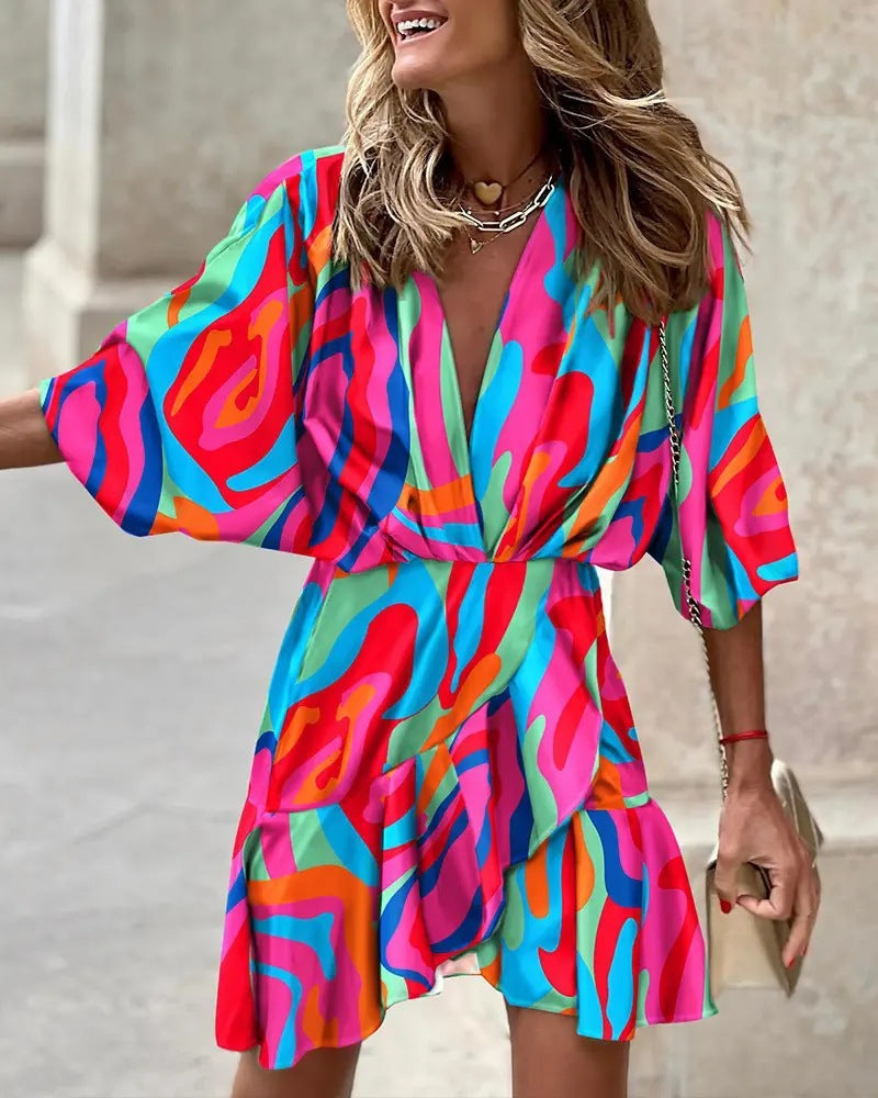 Dames Robe à manches courtes Chic und Stil
