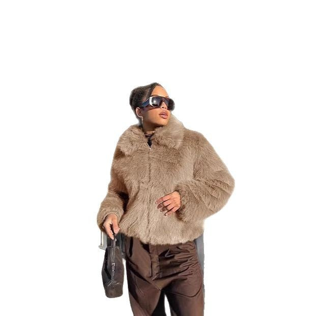 Dames Designer Veste en fausse fourrure Chic und Stil
