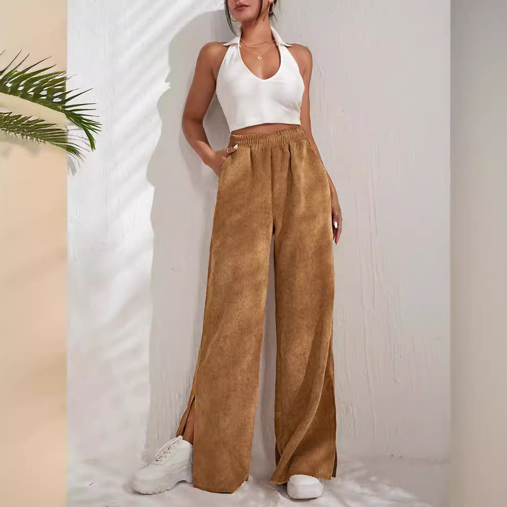 Chic and Style fine shoemaking women’s palazzo pants with side slits