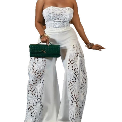 Women Elegant jumpsuit with floral lace details Chic and Style