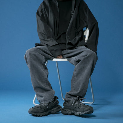 Vintage denim pants for men with high waist Chic and Style