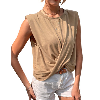 Haut décontracté à enrouler pour femmes en matériau doux Chic und Stil