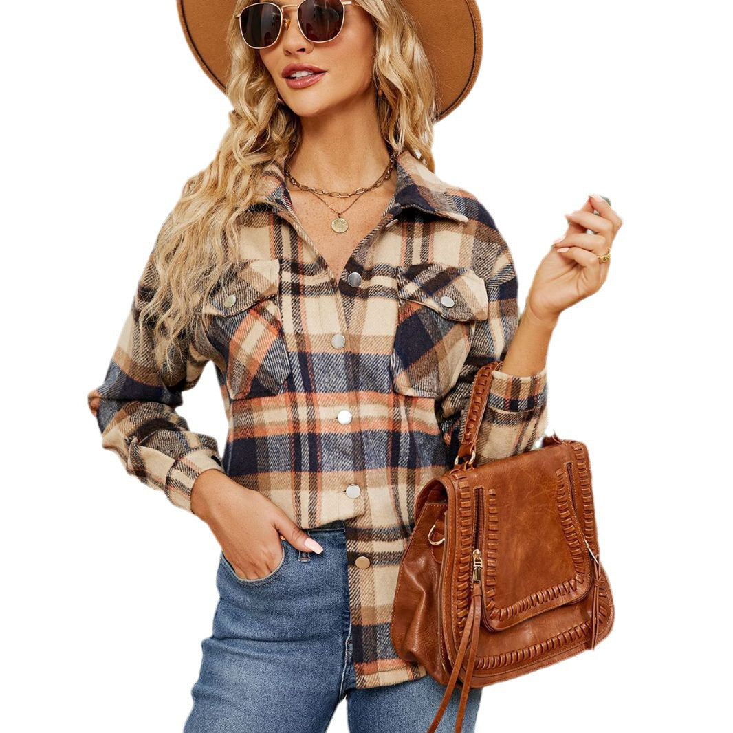 Chemise oversize à carreaux pour femmes en flanelle douce Chic und Stil