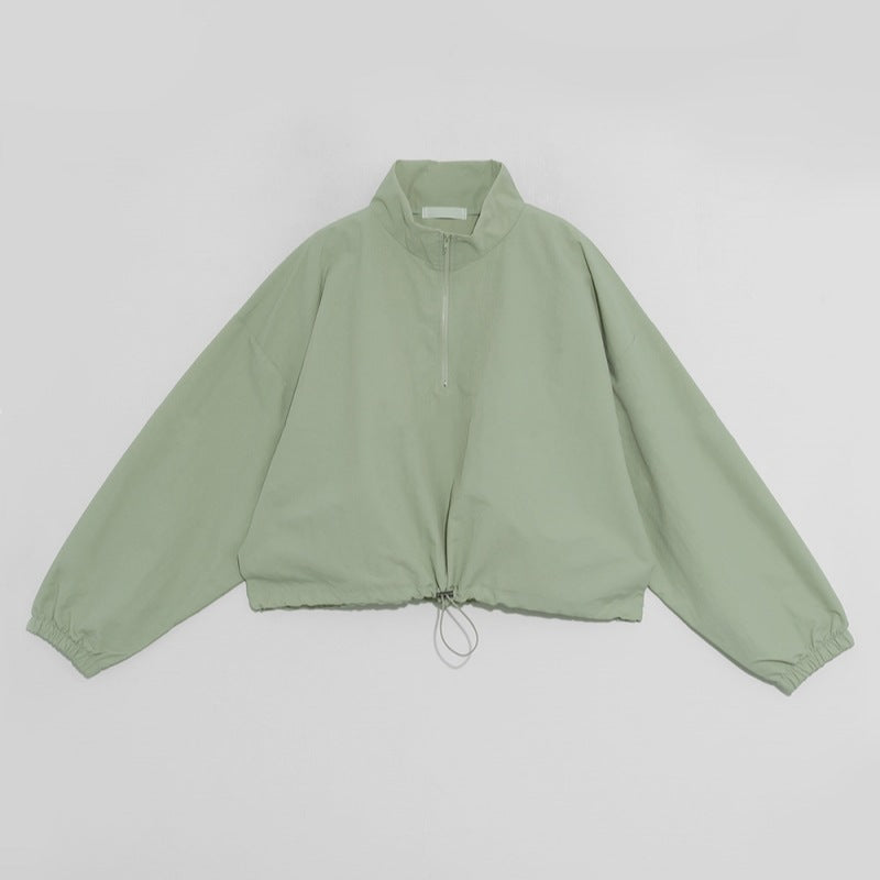 Veste de transition décontractée pour femmes avec col haut et cordon réglable Chic & Stil